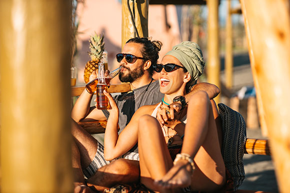 Young Couple Enjoying a Cannabis Friendly Trip