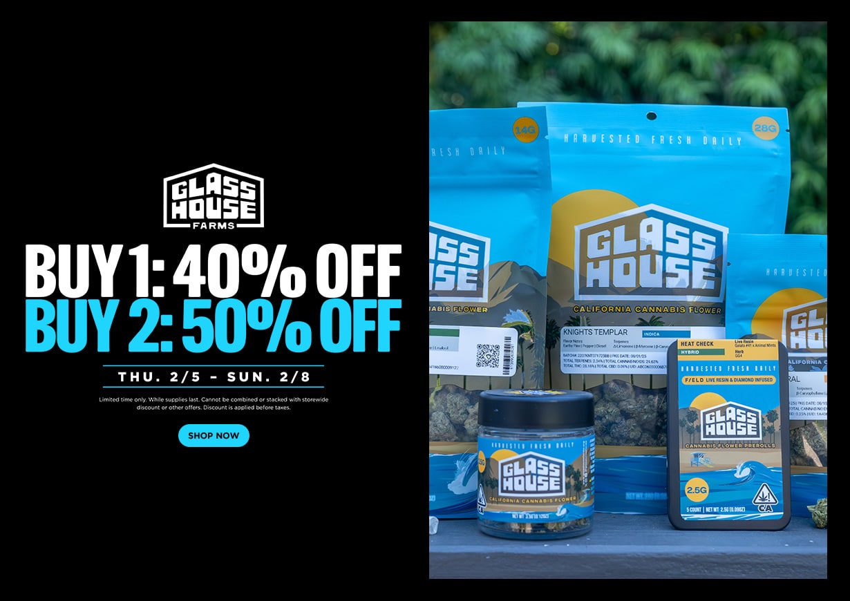 50% Off Glass House Farms products