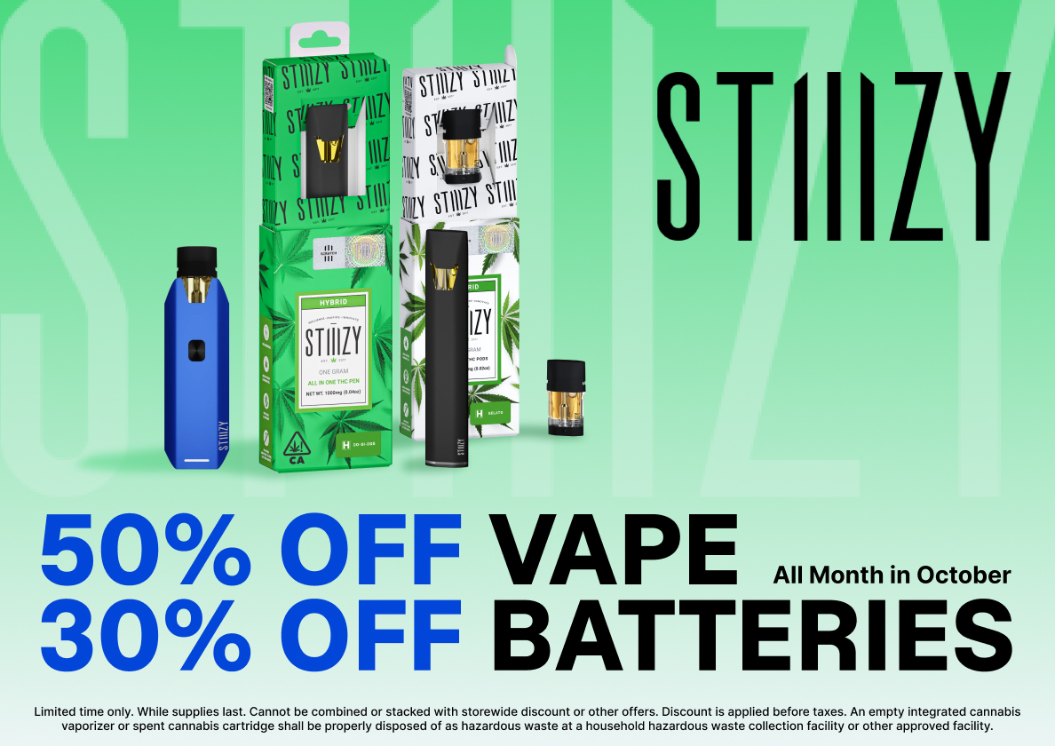 50% Off STIIIZY Vape & 30% Off Batteries