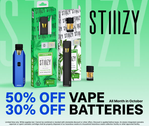 50% Off STIIIZY Vape & 30% Off Batteries